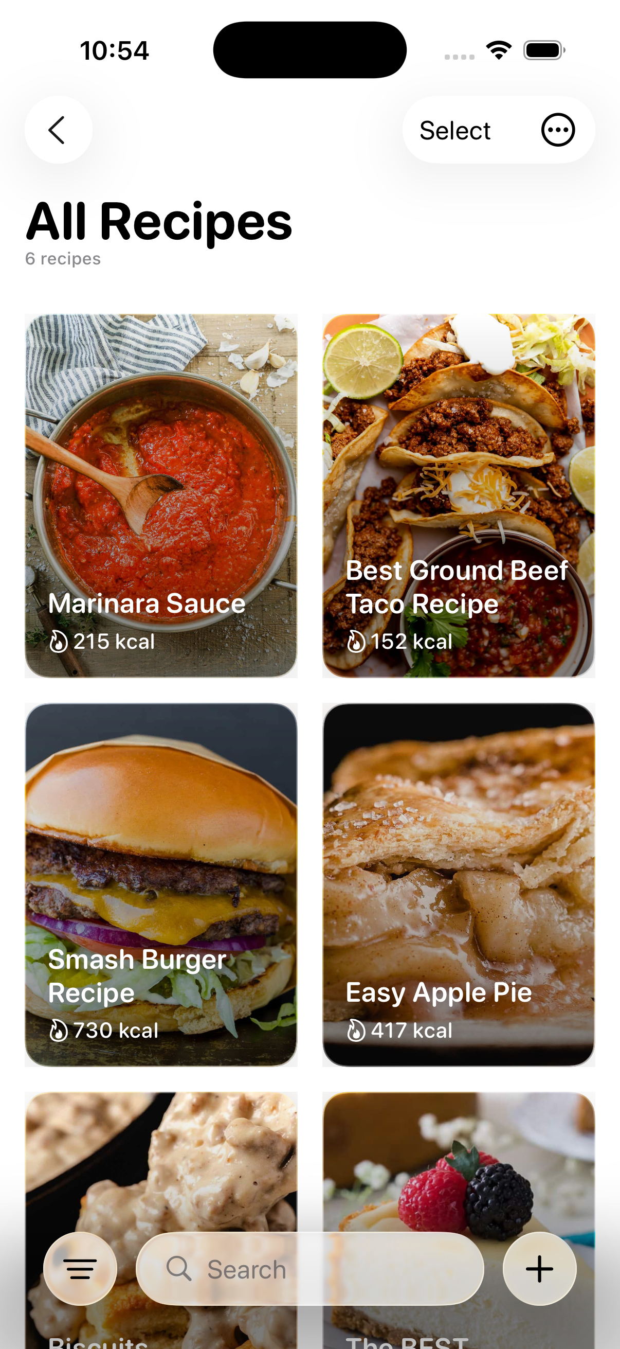 Your recipe library, organized screenshot