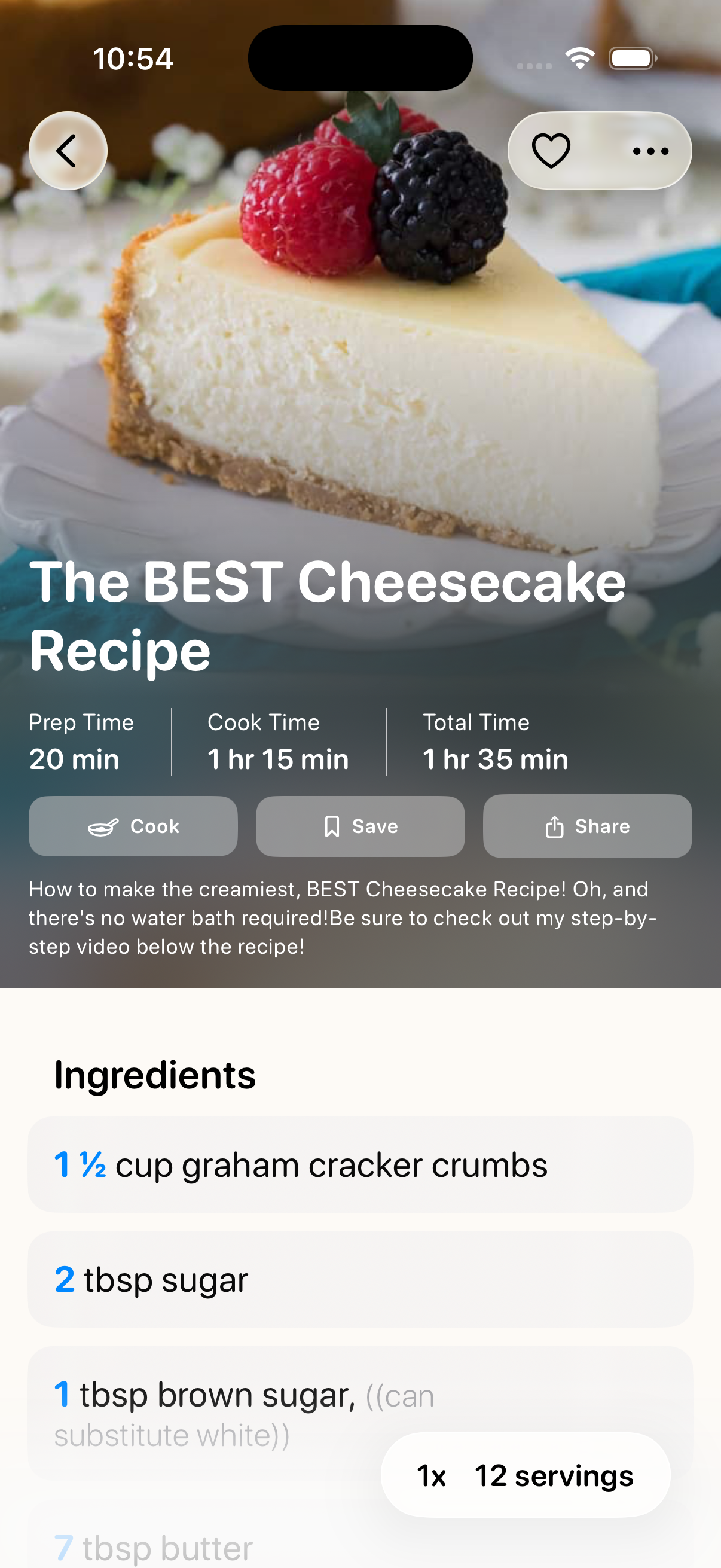 Cook in your preferred units screenshot